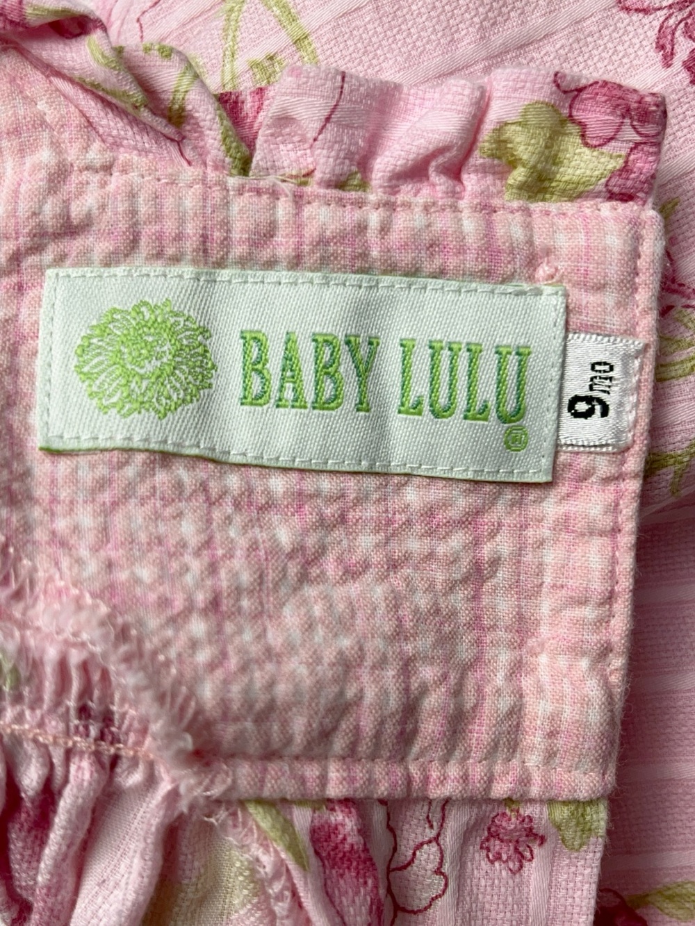 Baby Lulu 1990s Vintage Pink Floral Cotton Dress Size 9 Months - Picture 7 of 9